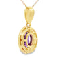 Amethyst Diamond Fashion Pendants 10KT Yellow Gold