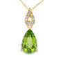 Peridot Diamond Fashion Pendants 10KT Yellow Gold