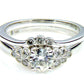 .90ct Antique Style Engagement Ring Set 14KT White Gold