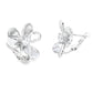 Cubic Zirconia Flower Earrings Sterling Silver