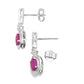 1.40ct Ruby Diamond Dangle Earrings 10KT White Gold