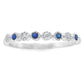 Sapphire Diamond stackable band set 14KT White Gold