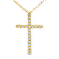 .13ct Diamond Cross Religious Pendant 14KT Yellow Gold