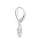 Rose Quartz Diamond Dangle Earrings 10KT White Gold