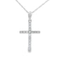 .19ct Diamond Cross Religious Pendant 14KT White Gold