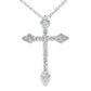 .16ct Diamond Cross Religious Pendant 14KT White Gold