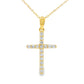 .19ct Diamond Cross Religious Pendant 14KT Yellow Gold