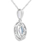 Aquamarine Diamond Fashion Pendants 10KT White Gold