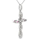 Ruby Diamond Cross Religious Pendant 10KT White Gold