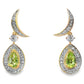 .52ct Peridot Diamond Dangle Earrings 10KT Yellow Gold