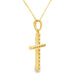 .19ct Diamond Cross Religious Pendant 14KT Yellow Gold