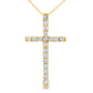 .50ct Diamond Cross Religious Pendant 14KT Yellow Gold