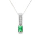 .06ct Created Emerald Fashion Pendants 10KT White Gold
