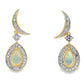 .42ct Opal Diamond Dangle Earrings 10KT Yellow Gold