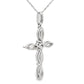 Opal Diamond Cross Religious Pendant 10KT White Gold