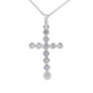 .09ct Diamond Cross Religious Pendant 14KT White Gold