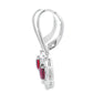 1.41ct Garnet Diamond Dangle Earrings 10KT White Gold