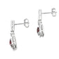 1.20ct Garnet Diamond Dangle Earrings 10KT White Gold