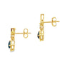 London Blue Topaz Dangle Earrings 10KT Yellow Gold