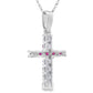 .29ct Ruby Cross Religious Pendant 14KT White Gold