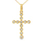 .20ct Diamond Cross Religious Pendant 14KT Yellow Gold