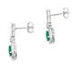 Chalcedony Diamond Dangle Earrings 10KT White Gold