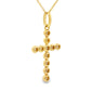 .20ct Diamond Cross Religious Pendant 14KT Yellow Gold