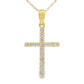 .30ct Diamond Cross Religious Pendant 14KT Yellow Gold