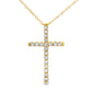 .19ct Diamond Cross Religious Pendant 14KT Yellow Gold