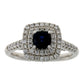 1.22ct Sapphire Diamond Ring 14KT White Gold