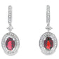 1.20ct Garnet Diamond Dangle Earrings 10KT White Gold