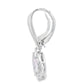 Rose Quartz Diamond Dangle Earrings 10KT White Gold