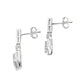 Rose Quartz Diamond Dangle Earrings 10KT White Gold