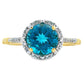 1.35ct London Blue Topaz Diamond Ring 10KT Yellow Gold