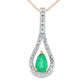 .37ct Emerald Diamond Fashion Pendants 10KT Yellow Gold