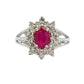 1.65ct Ruby Diamond Ring 14KT White Gold