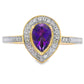 .42ct Amethyst Diamond Ring 10KT Yellow Gold
