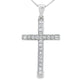 .22ct Diamond Cross Religious Pendant 14KT White Gold