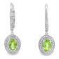 1.21ct Peridot Diamond Dangle Earrings 10KT White Gold