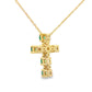 .26ct Emerald Cross Religious Pendant 10KT Yellow Gold