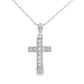 .12ct Diamond Cross Religious Pendant 14KT White Gold