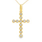 .31ct Diamond Cross Religious Pendant 14KT Yellow Gold