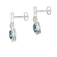 London Blue Topaz Dangle Earrings 10KT White Gold