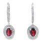 1.41ct Garnet Diamond Dangle Earrings 10KT White Gold