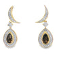.47ct Quartz Diamond Dangle Earrings 10KT Yellow Gold