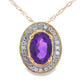 Amethyst Diamond Fashion Pendants 10KT Yellow Gold