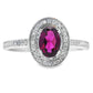 .62ct Garnet Diamond Ring 10KT White Gold
