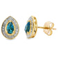 .57ct London Blue Topaz Stud Earrings 10KT Yellow Gold