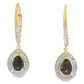 .87ct Quartz Diamond Dangle Earrings 10KT Yellow Gold