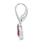 1.05ct Garnet Diamond Dangle Earrings 10KT White Gold